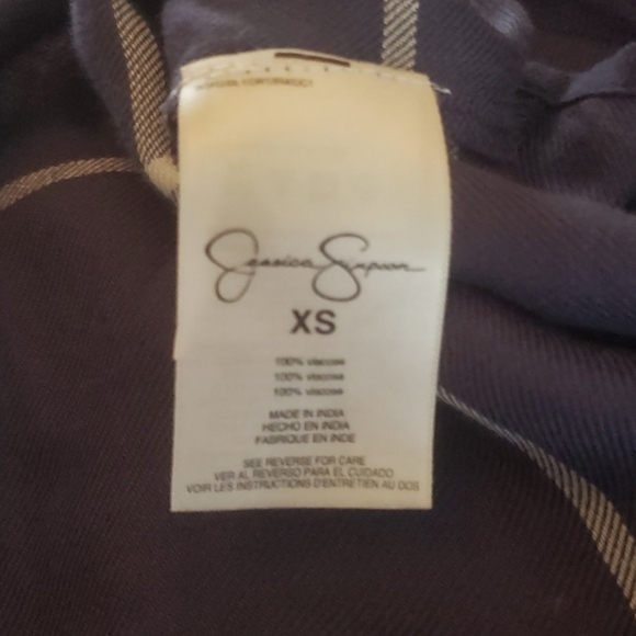 NEW! JESSICA SIMPSON Plaid Buttondown Blouse Small. - Picture 7 of 7